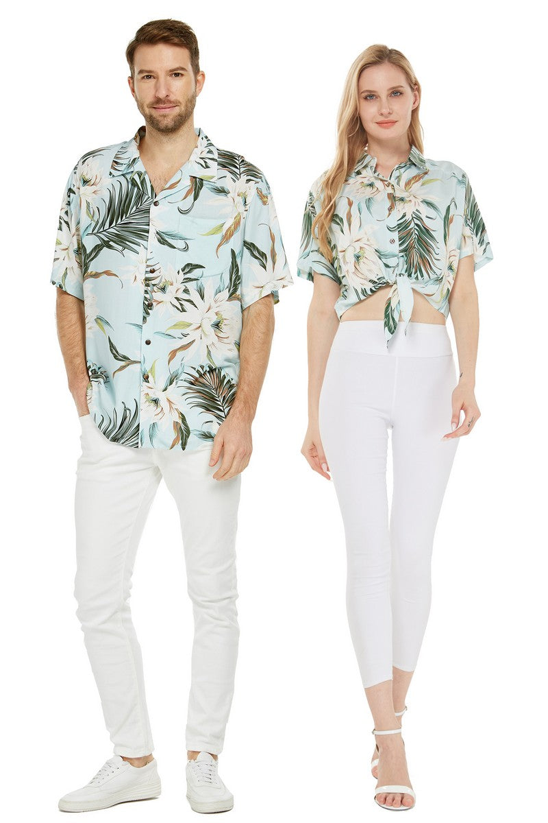Mother Daughter Kuippo Kailua Set in Wispy Cereus Light Blue