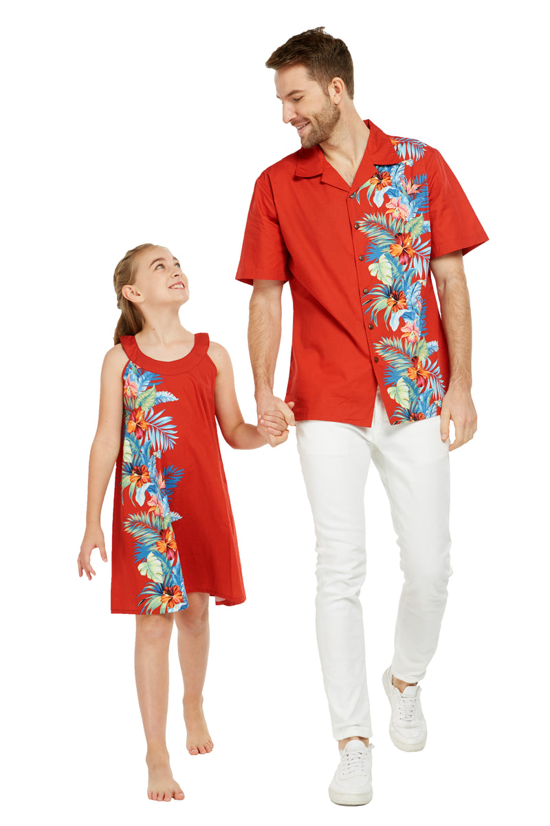 Mother Daughter Aloha Aina Set in Vintage Tropical Toile