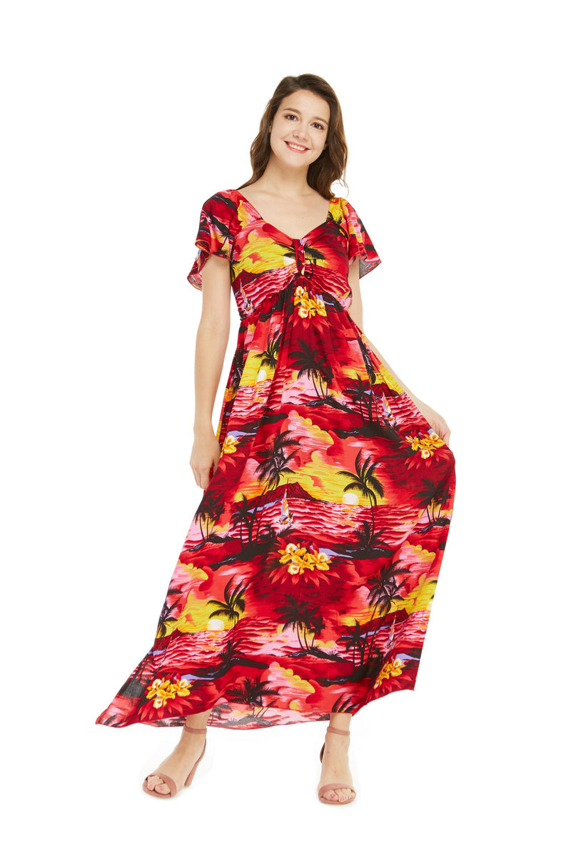 Hawaiian Haze Maxi Duster Dress