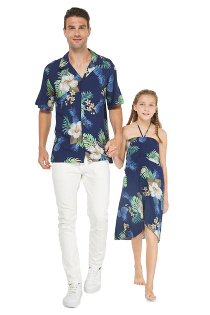 Father Son Makuakane Set Pineapple Garden Navy main image 0