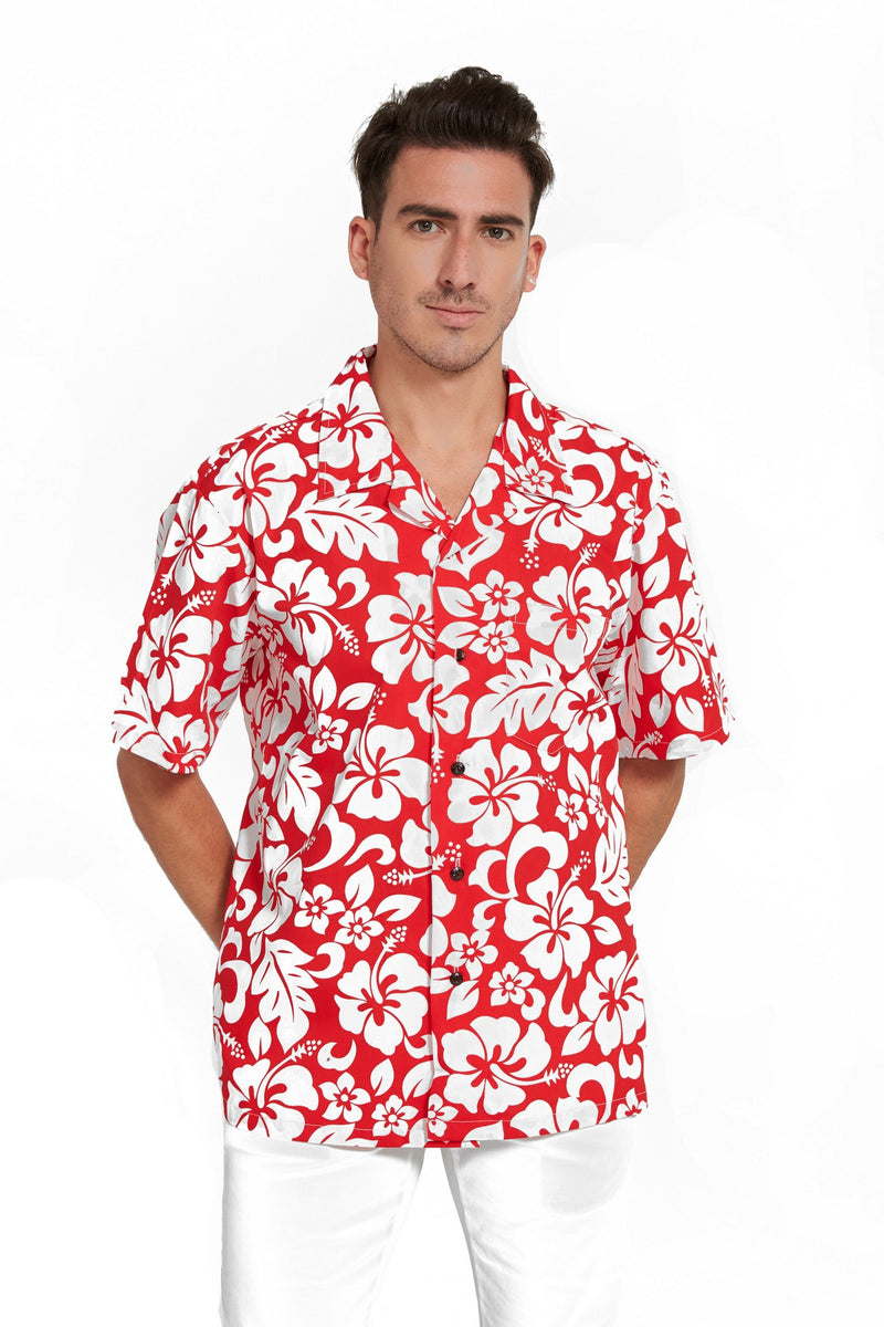 Hawaii Hangover Hawaiian Shirt Aloha Shirt In Classic Hibiscus Red 2xl