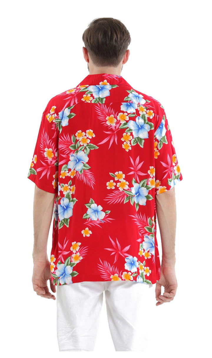 Hawaii Hangover Men's Hawaiian Shirt Aloha Shirt 2XL Hibiscus Red