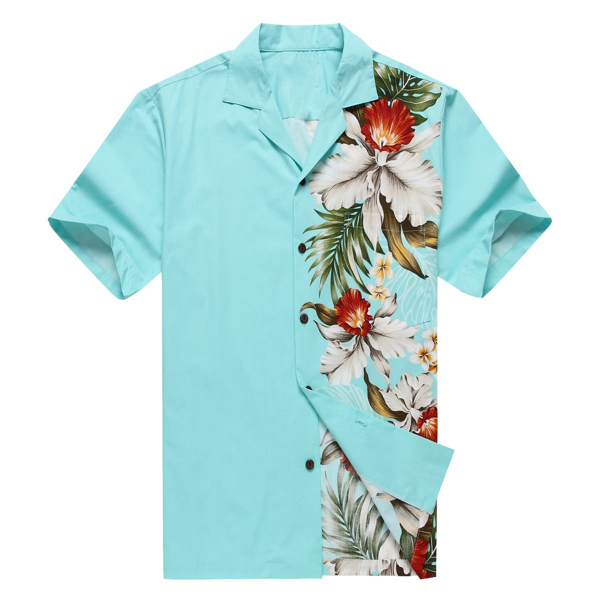 Made in Hawaii Men's Hawaiian Shirt Aloha Shirt 2XL Side Floral ORchid ...
