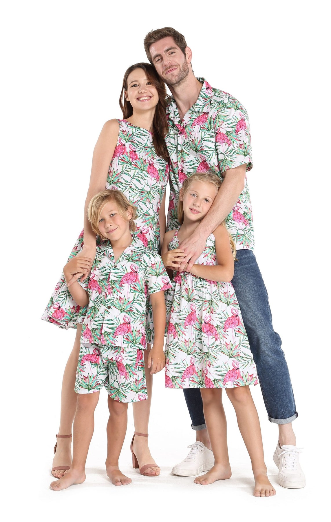 Hawaii Hangover Matching Father Son Hawaiian Luau Outfit Men Shirt Boy Shirt Shorts Flamingo in Love 3xl-6, Men's, Size: Men 3XL + Boy 6, White