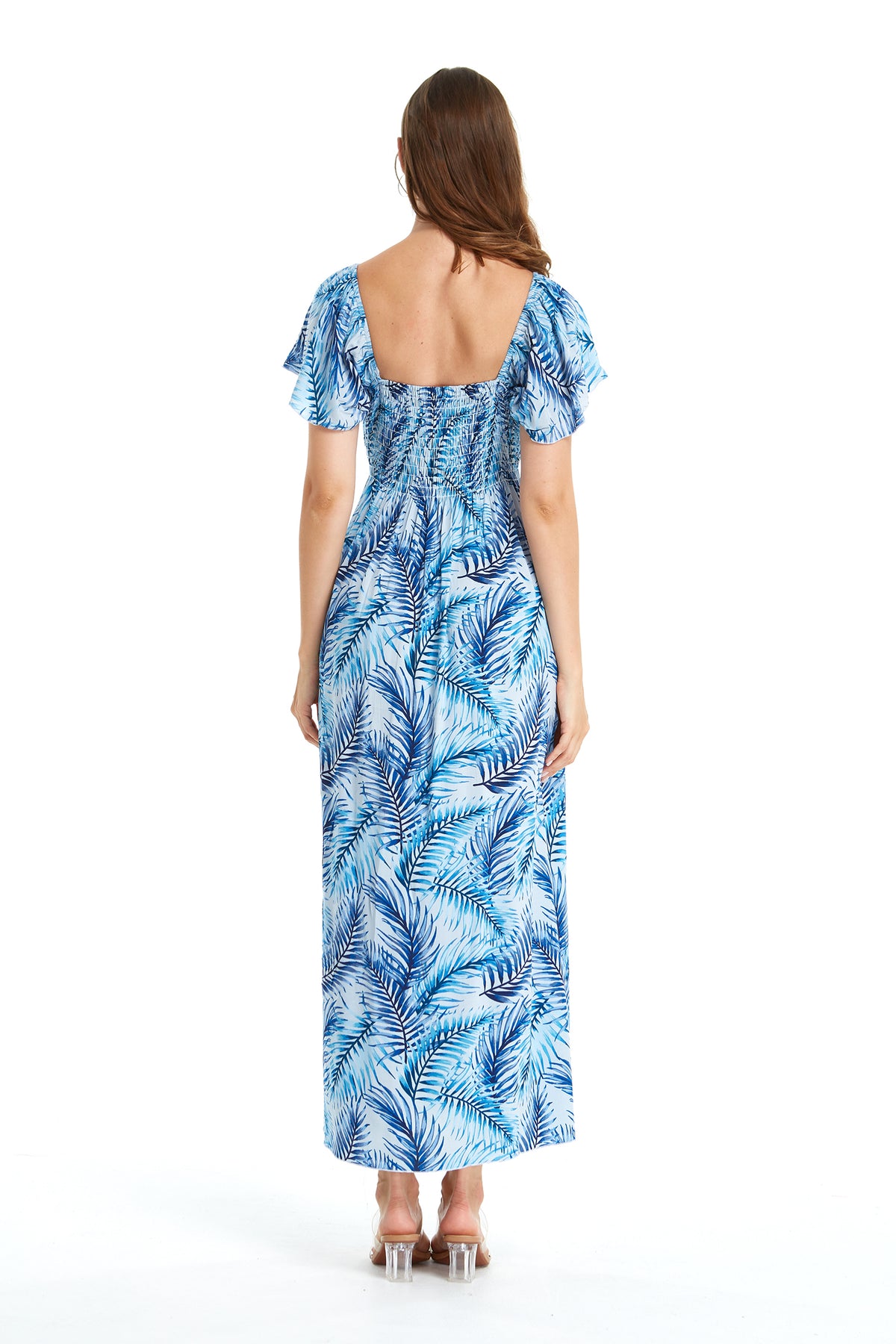 Women's Maxi Rahee Dress Simply Blue Leaf – Hawaii Hangover