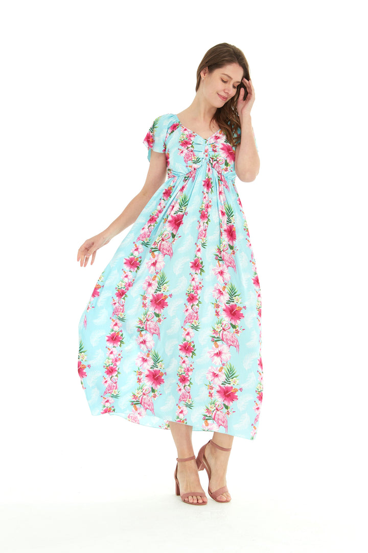 floral maxi bridesmaid dress Floral Print Chiffon Lace Up Back Column Dress with Ruching – Camille La Vie
