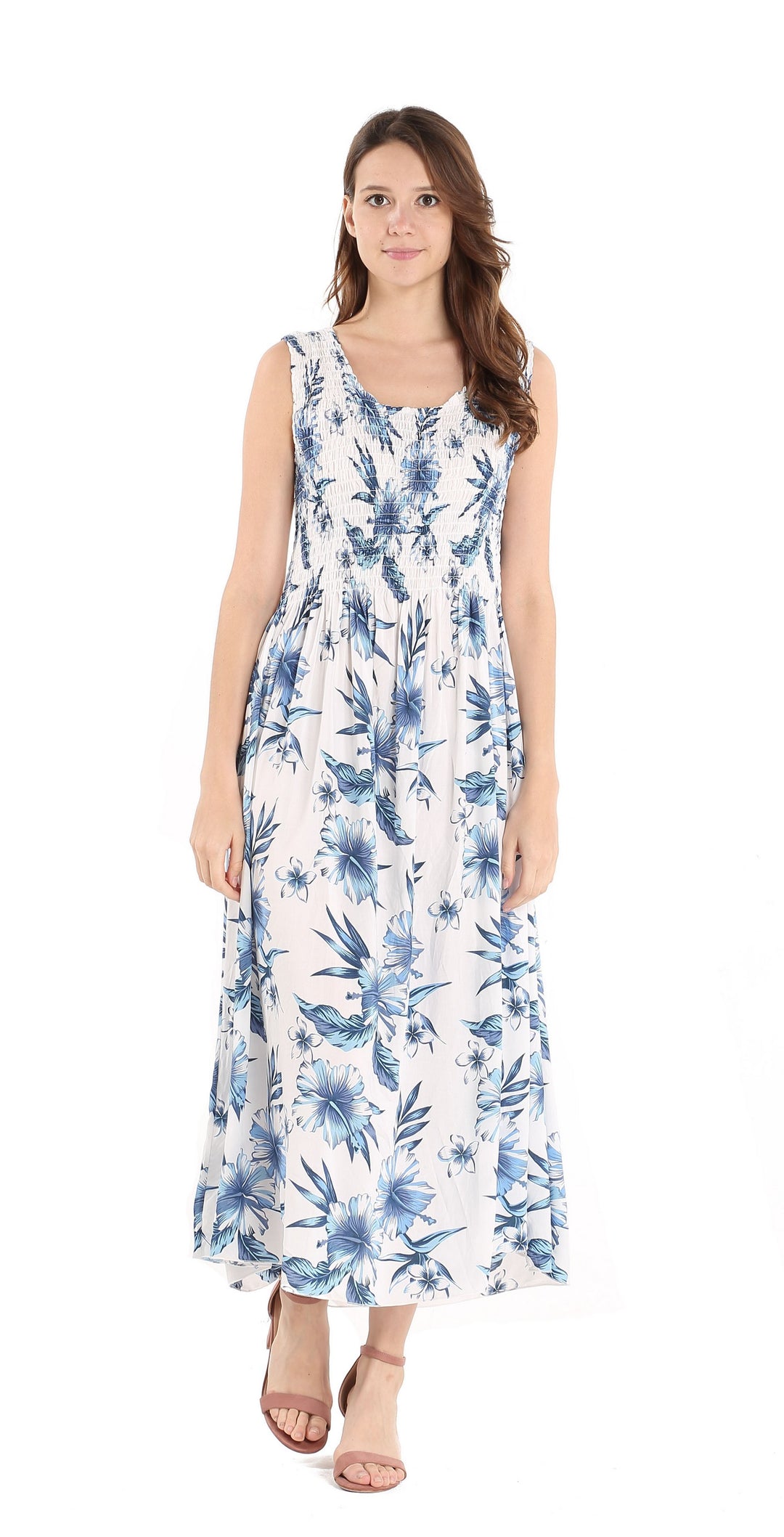 Women's Hawaiian Maxi Tank Elastic Luau Dress Day Dream Bloom – Hawaii Hangover