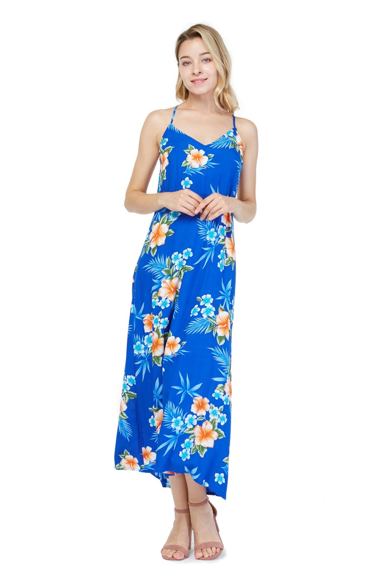 Women's Sweetheart Dress in Hibiscus Blue
