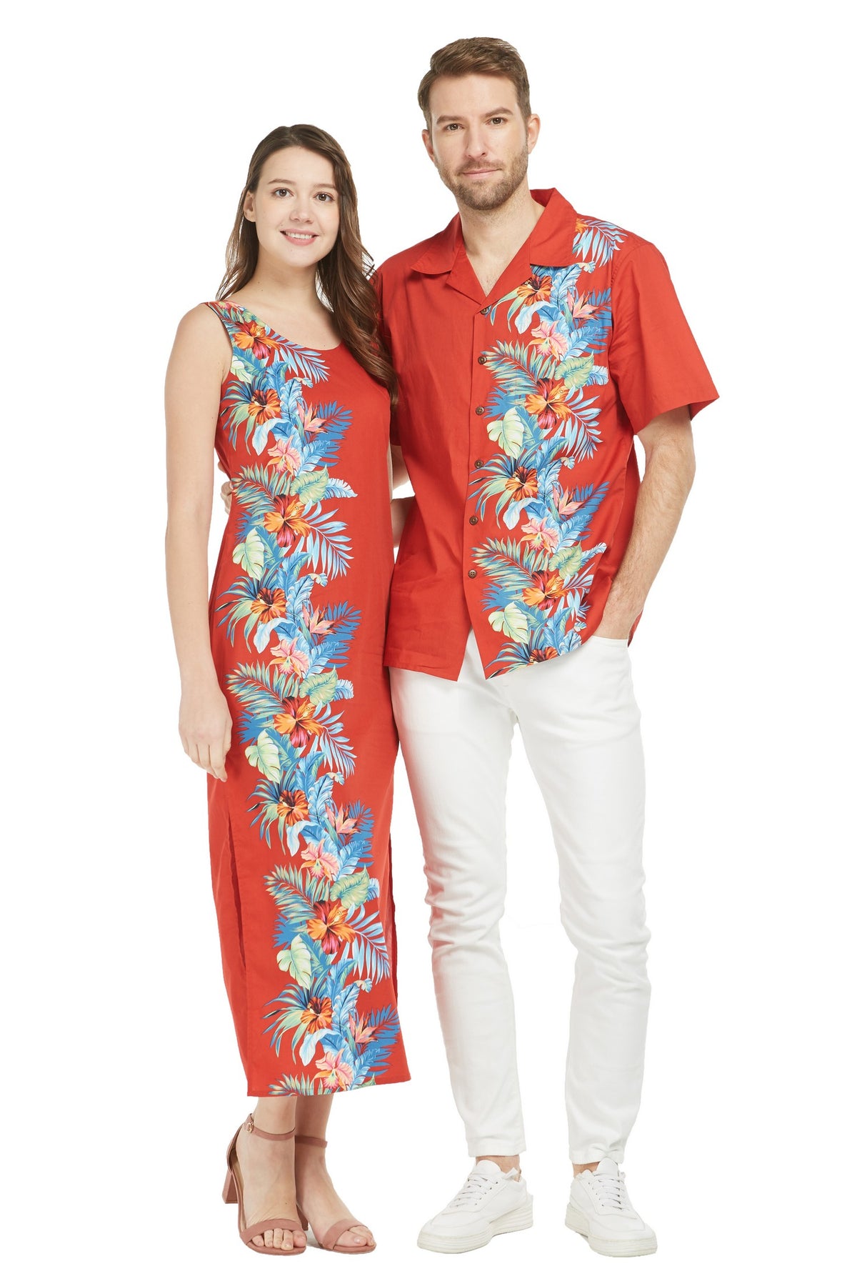 Couple Matching Oahu Orchid Paradise Red – Hawaii Hangover