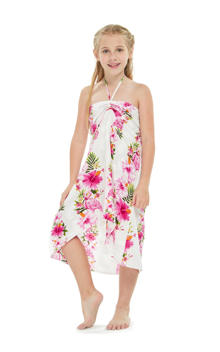 Mother Daughter Akamai Set in PInk White Hibiscus Vine main image 0
