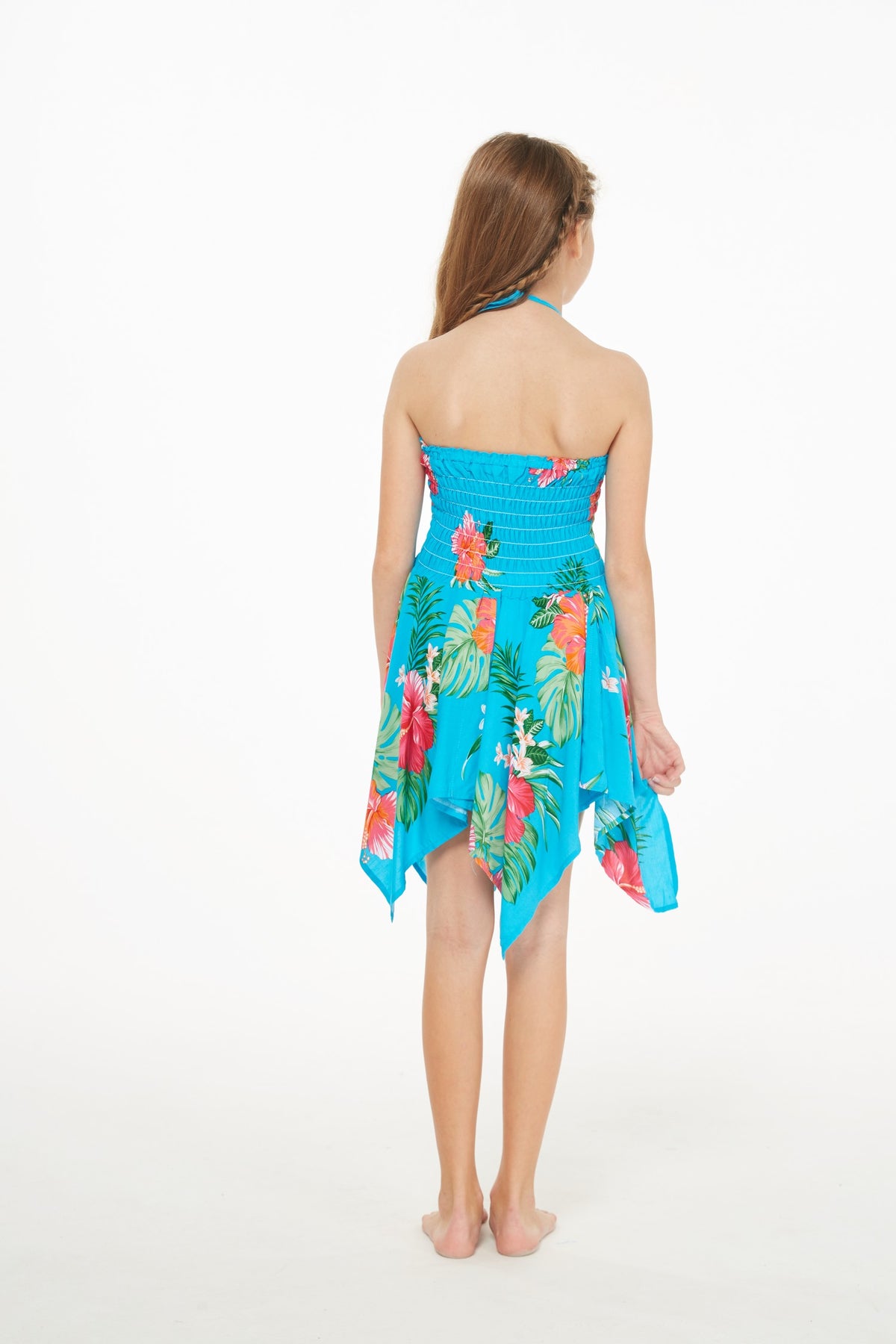 Girl Fairy Uneven Bottom Hawaiian Luau Dress in Pretty Tropical Turquoise Size 12 Hawaii Hangover Girl Fairy Uneven Bottom Hawaiian Luau Dress in Pretty Tropical Turquoise Size 12 Hawaii Hangover