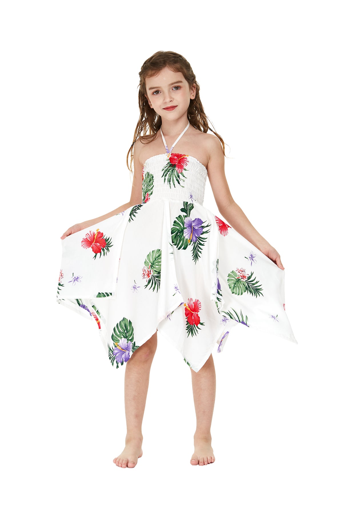 Girl Fairy Dress in Pretty Tropical White Hawaii Hangover Girl Fairy Dress in Pretty Tropical White Hawaii Hangover
