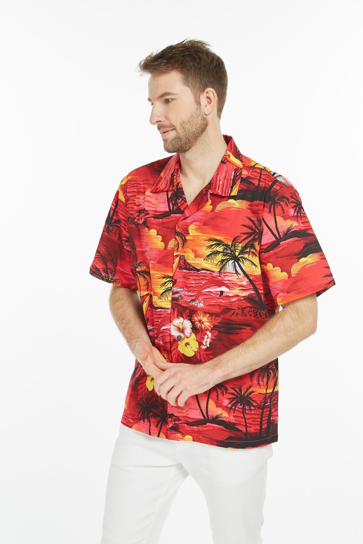 Hawaii Hangover Men's Hawaiian Shirt Aloha Shirt S Christmas Shirt Santa Red