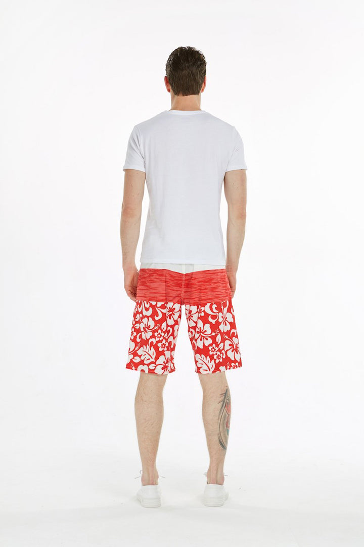 Men Hawaiian Board Shorts in Vintage Hibiscus Red – Hawaii Hangover